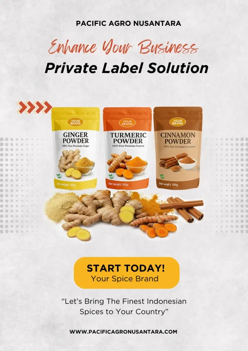 Private label spice packaging and export service Indonesia